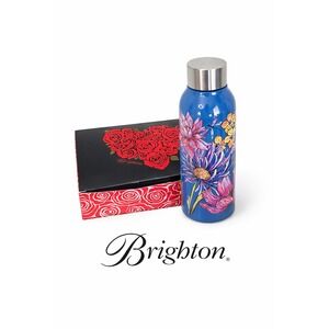 Brighton Blue Floral Stainless Steel Insulated Water Bottle Canteen with Box